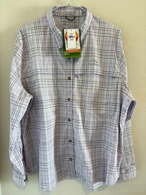 L.L Bean  long sleeve button up shirt Tropic wear in Lilac with upf 50